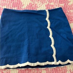 Lilly Pulitzer Blue Skort with White Scalloped Trim